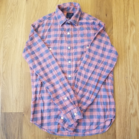 J. Crew Other - J. Crew orange and grey flannel shirt